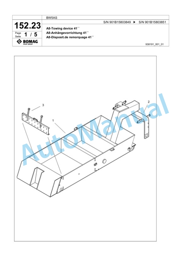 Bomag BW5AS Steel Wheel Roller Spare Parts Catalogue 00817871 4 Bomag BW5AS Steel Wheel Roller Spare Parts Catalogue 00817871-4