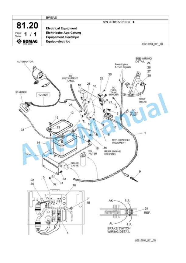 Bomag BW5AS Steel Wheel Roller Spare Parts Catalogue 00818977 4 Bomag BW5AS Steel Wheel Roller Spare Parts Catalogue 00818977-4