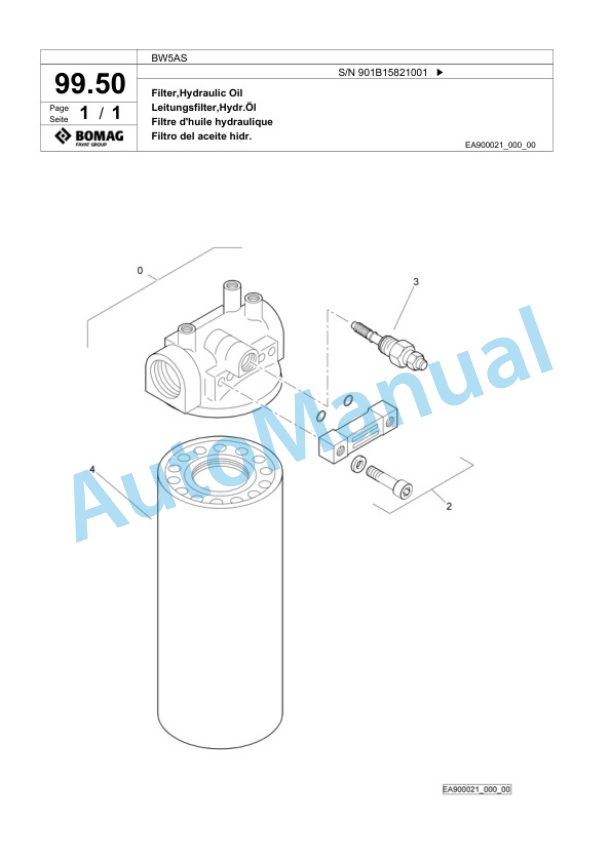 Bomag BW5AS Steel Wheel Roller Spare Parts Catalogue 00818977 5 Bomag BW5AS Steel Wheel Roller Spare Parts Catalogue 00818977-5