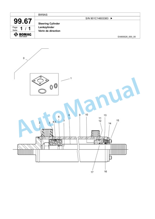 Bomag BW9AS Steel Wheel Roller Spare Parts Catalogue 00817889 3 Bomag BW9AS Steel Wheel Roller Spare Parts Catalogue 00817889-3