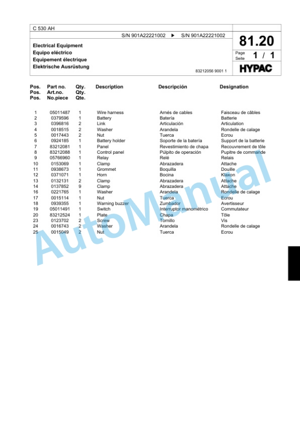 Bomag C 530 AH Pneumatic Tired Roller Spare Parts Catalogue 00818663 3 Bomag C 530 AH Pneumatic Tired Roller Spare Parts Catalogue 00818663-3