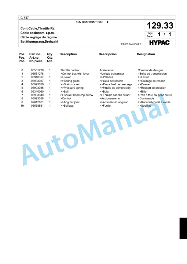 Bomag C 747 Tandem Vibratory Roller Spare Parts Catalogue 00818871 5 Bomag C 747 Tandem Vibratory Roller Spare Parts Catalogue 00818871-5