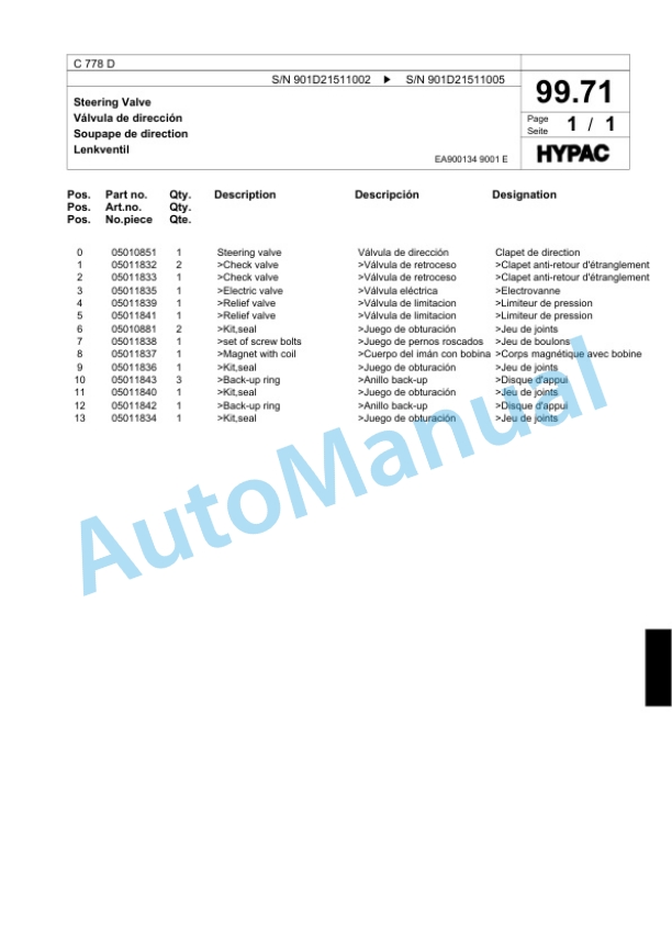Bomag C 778 D Tandem Vibratory Roller Spare Parts Catalogue 00818927 5 Bomag C 778 D Tandem Vibratory Roller Spare Parts Catalogue 00818927-5