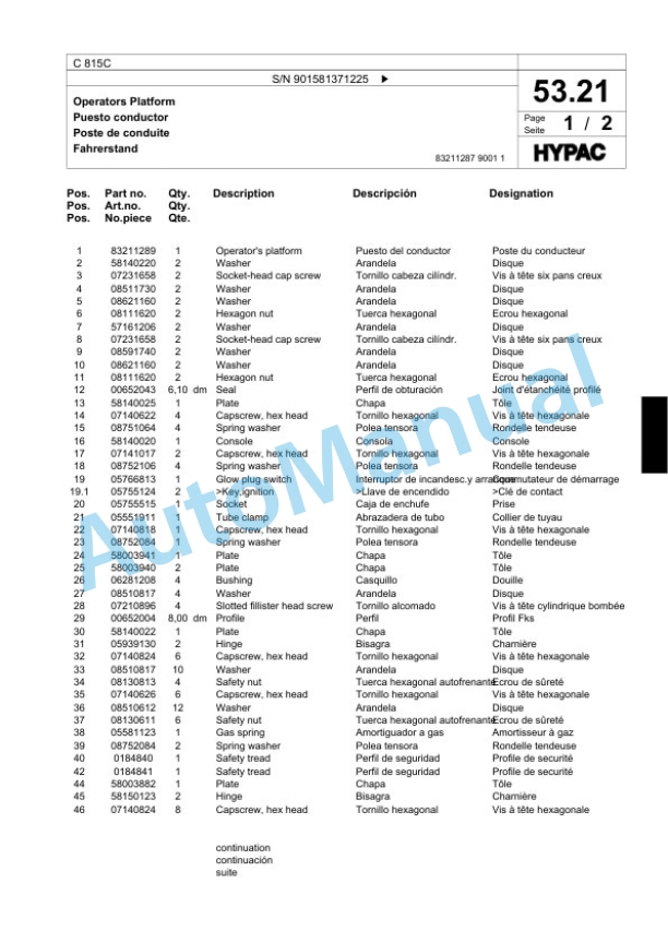 Bomag C 815C Single Drum Wheel Drive Vibratory Roller Spare Parts Catalogue 00818023 2 Bomag C 815C Single Drum Wheel Drive Vibratory Roller Spare Parts Catalogue 00818023-2