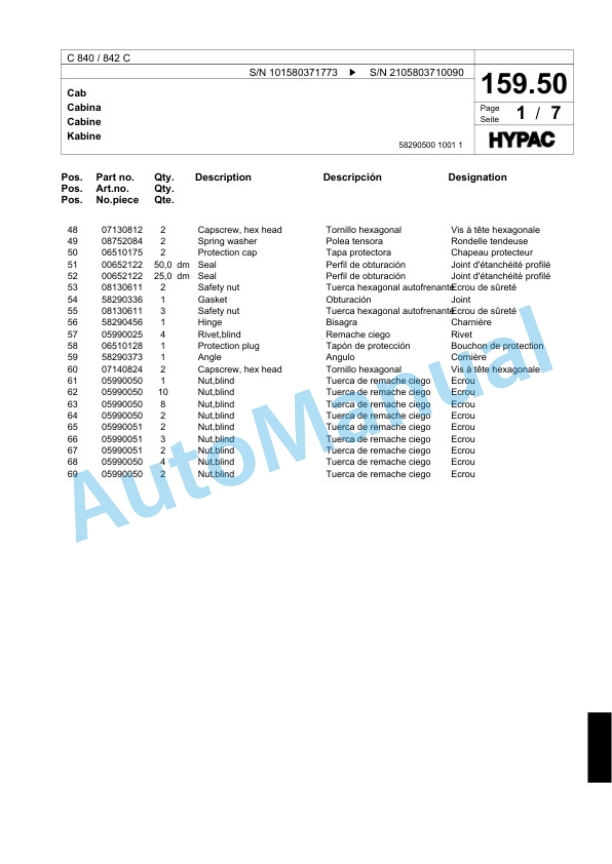 Bomag C 840 - 842 C Single Drum Wheel Drive Vibratory Roller Spare Parts Catalogue 00817581 4 Bomag C 840 - 842 C Single Drum Wheel Drive Vibratory Roller Spare Parts Catalogue 00817581-4