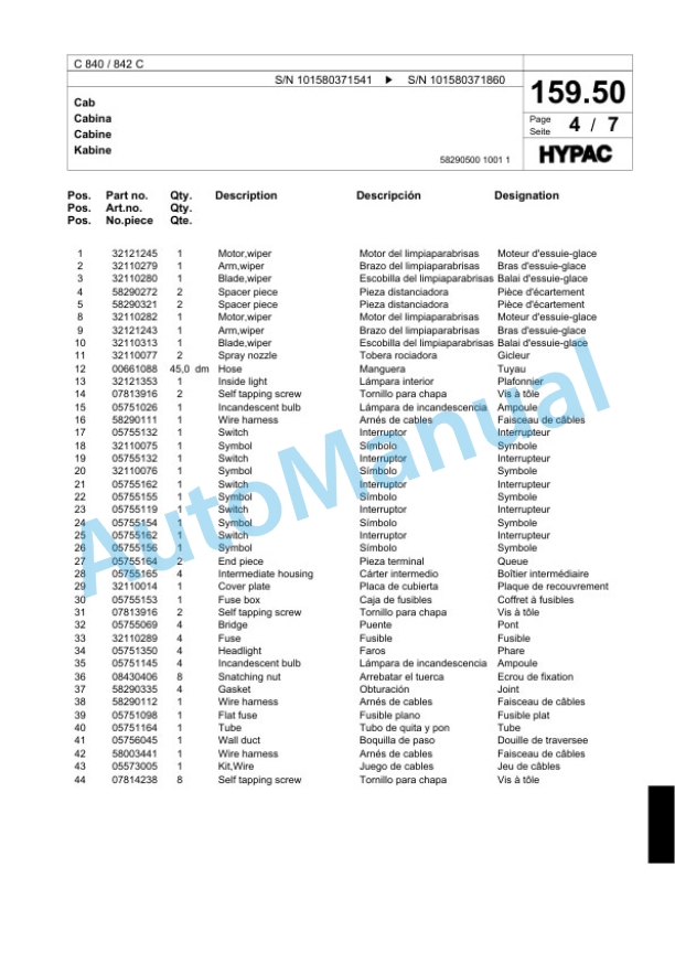 Bomag C 840 - 842 C Single Drum Wheel Drive Vibratory Roller Spare Parts Catalogue 00817581 5 Bomag C 840 - 842 C Single Drum Wheel Drive Vibratory Roller Spare Parts Catalogue 00817581-5