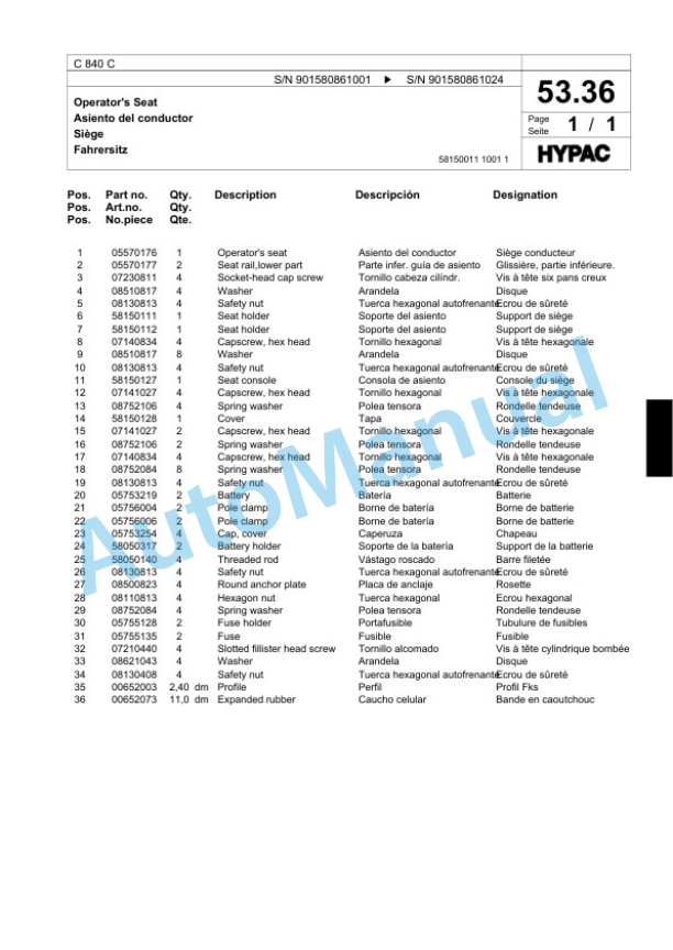 Bomag C 840 C Single Drum Wheel Drive Vibratory Roller Spare Parts Catalogue 00817649 2 Bomag C 840 C Single Drum Wheel Drive Vibratory Roller Spare Parts Catalogue 00817649-2