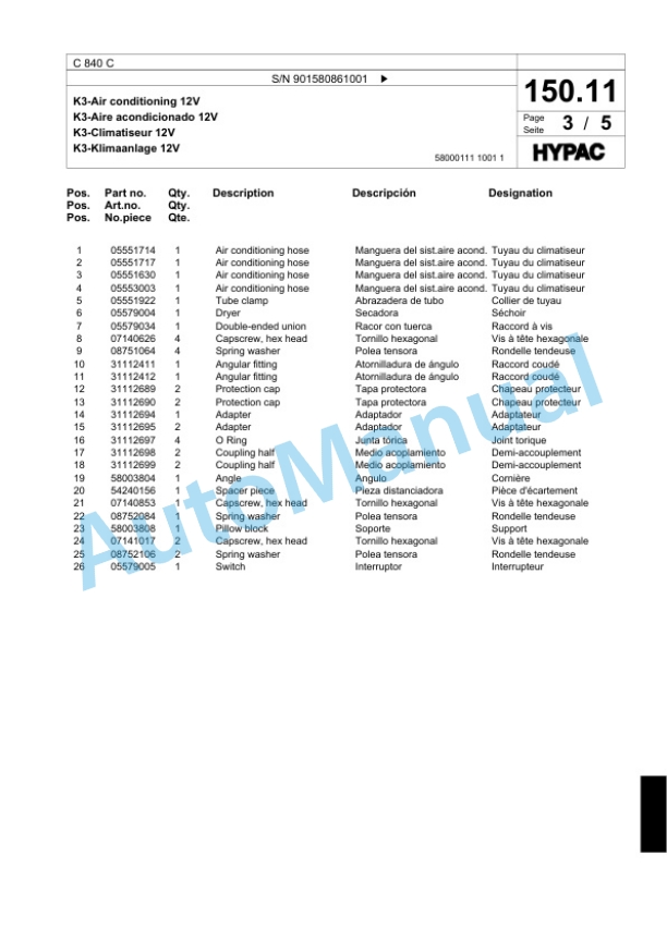 Bomag C 840 C Single Drum Wheel Drive Vibratory Roller Spare Parts Catalogue 00817649 4 Bomag C 840 C Single Drum Wheel Drive Vibratory Roller Spare Parts Catalogue 00817649-4