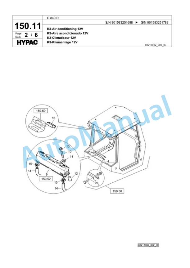 Bomag C 840 D Single Drum Wheel Drive Vibratory Roller Spare Parts Catalogue 00818415 4 Bomag C 840 D Single Drum Wheel Drive Vibratory Roller Spare Parts Catalogue 00818415-4