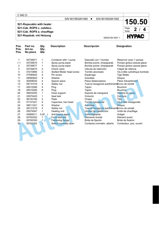 Bomag C 842 D Single Drum Wheel Drive Vibratory Roller Spare Parts Catalogue 00818417 5 Bomag C 842 D Single Drum Wheel Drive Vibratory Roller Spare Parts Catalogue 00818417-5