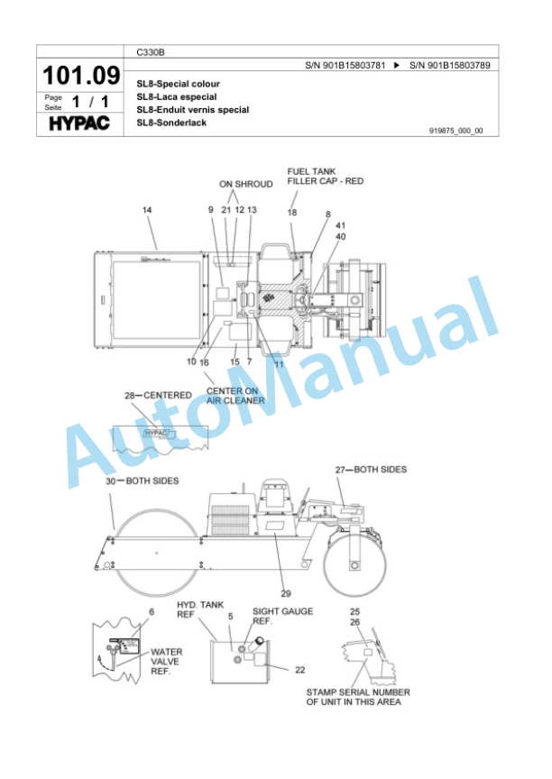Bomag C330B Steel Wheel Roller Spare Parts Catalogue 00817747 3 Bomag C330B Steel Wheel Roller Spare Parts Catalogue 00817747-3