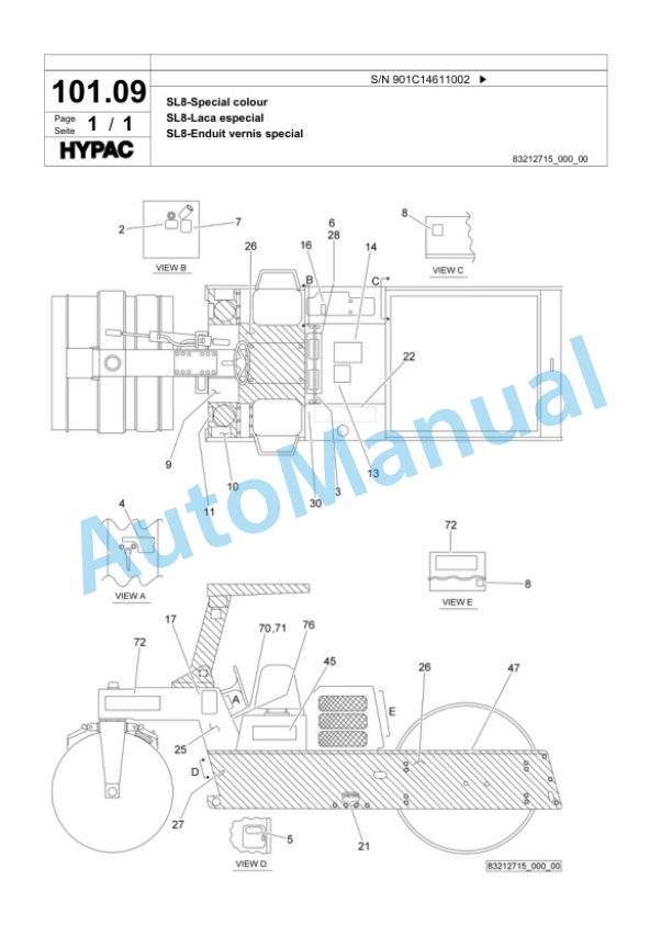 Bomag C340C Steel Wheel Roller Spare Parts Catalogue 00818623 5 Bomag C340C Steel Wheel Roller Spare Parts Catalogue 00818623-5