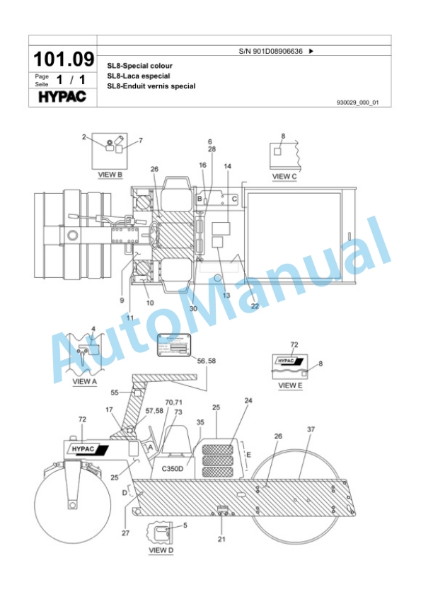 Bomag C350D Steel Wheel Roller Spare Parts Catalogue 00817875 5 Bomag C350D Steel Wheel Roller Spare Parts Catalogue 00817875-5
