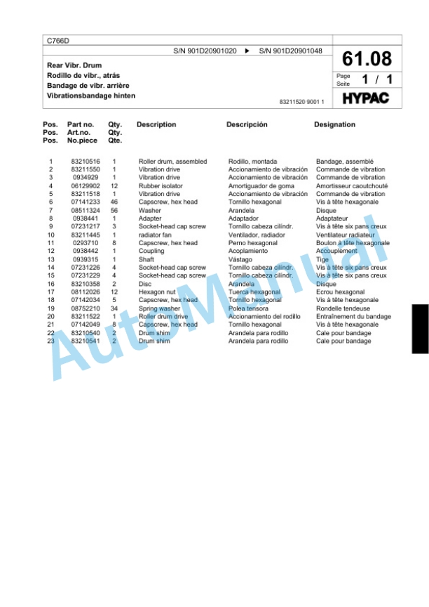 Bomag C766D Tandem Vibratory Roller Spare Parts Catalogue 00818529 2 Bomag C766D Tandem Vibratory Roller Spare Parts Catalogue 00818529-2