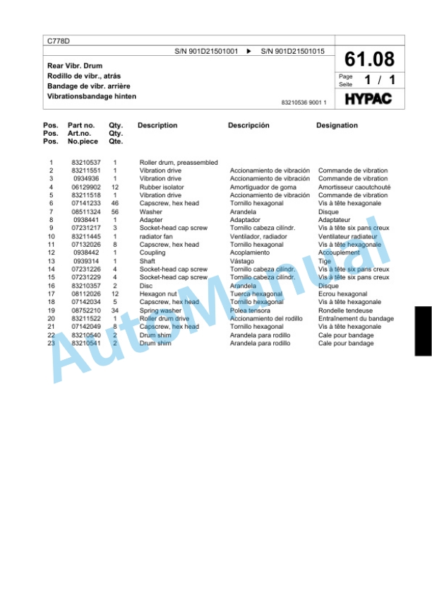 Bomag C768D Tandem Vibratory Roller Spare Parts Catalogue 00818533 2 Bomag C768D Tandem Vibratory Roller Spare Parts Catalogue 00818533-2