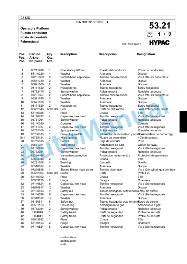 Bomag C812D Single Drum Wheel Drive Vibratory Roller Spare Parts Catalogue 00818313 2 Bomag C812D Single Drum Wheel Drive Vibratory Roller Spare Parts Catalogue 00818313-2