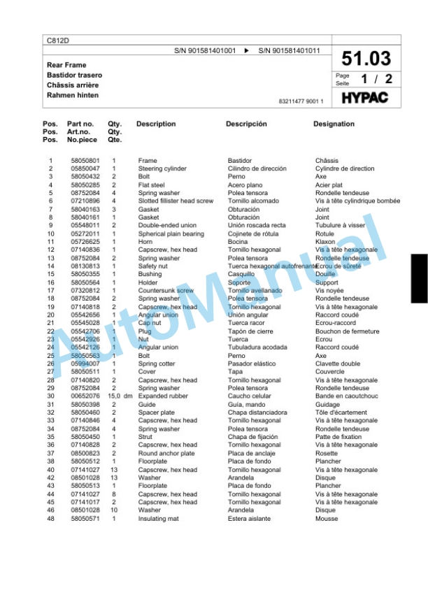 Bomag C812D Single Drum Wheel Drive Vibratory Roller Spare Parts Catalogue 00818571 2 Bomag C812D Single Drum Wheel Drive Vibratory Roller Spare Parts Catalogue 00818571-2