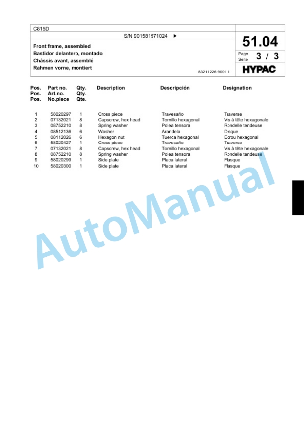 Bomag C815D Single Drum Wheel Drive Vibratory Roller Spare Parts Catalogue 00818311 2 Bomag C815D Single Drum Wheel Drive Vibratory Roller Spare Parts Catalogue 00818311-2