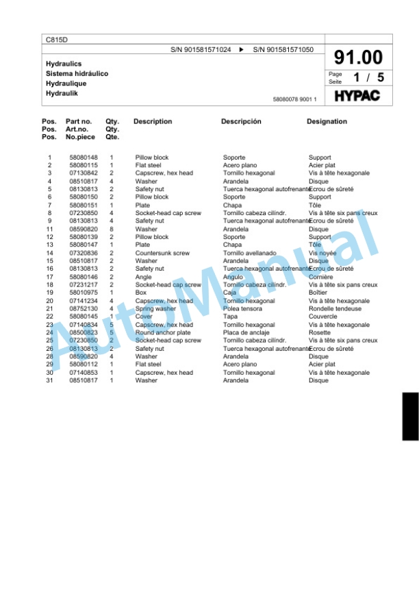 Bomag C815D Single Drum Wheel Drive Vibratory Roller Spare Parts Catalogue 00818311 3 Bomag C815D Single Drum Wheel Drive Vibratory Roller Spare Parts Catalogue 00818311-3