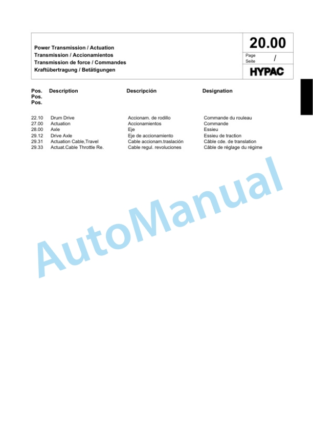Bomag C820C Single Drum Wheel Drive Vibratory Roller Spare Parts Catalogue 00817927 2 Bomag C820C Single Drum Wheel Drive Vibratory Roller Spare Parts Catalogue 00817927-2