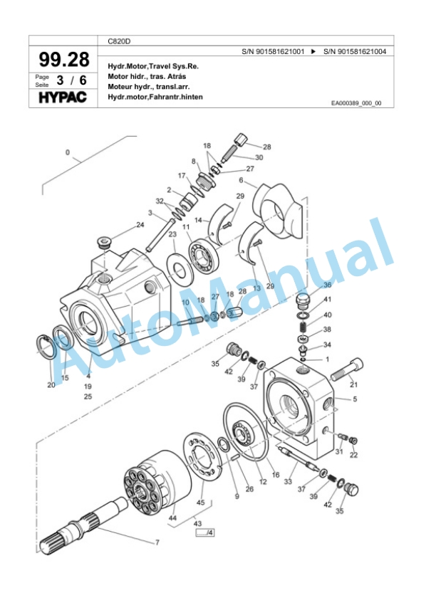 Bomag C820D Single Drum Wheel Drive Vibratory Roller Spare Parts Catalogue 00818937 4 Bomag C820D Single Drum Wheel Drive Vibratory Roller Spare Parts Catalogue 00818937-4