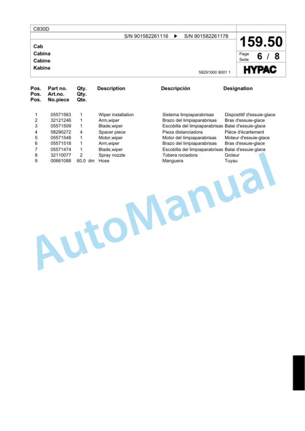 Bomag C830D Single Drum Wheel Drive Vibratory Roller Spare Parts Catalogue 00818579 5 Bomag C830D Single Drum Wheel Drive Vibratory Roller Spare Parts Catalogue 00818579-5