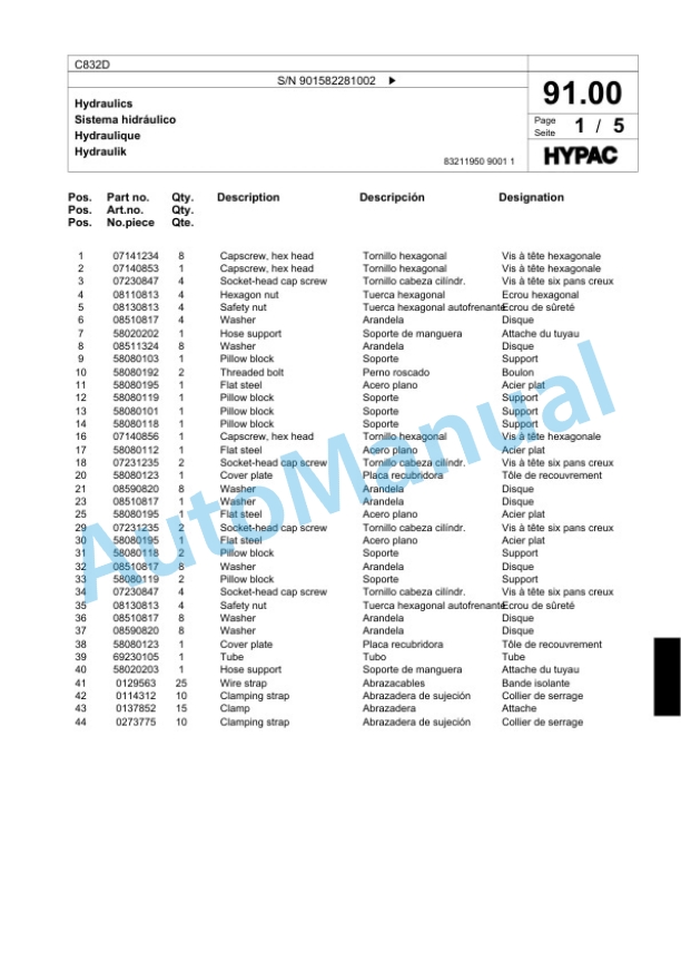 Bomag C832D Single Drum Wheel Drive Vibratory Roller Spare Parts Catalogue 00818585 2 Bomag C832D Single Drum Wheel Drive Vibratory Roller Spare Parts Catalogue 00818585-2
