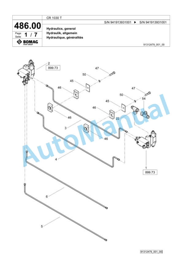 Bomag CR 1030 T Paver Spare Parts Catalogue 00825489 4 Bomag CR 1030 T Paver Spare Parts Catalogue 00825489-4