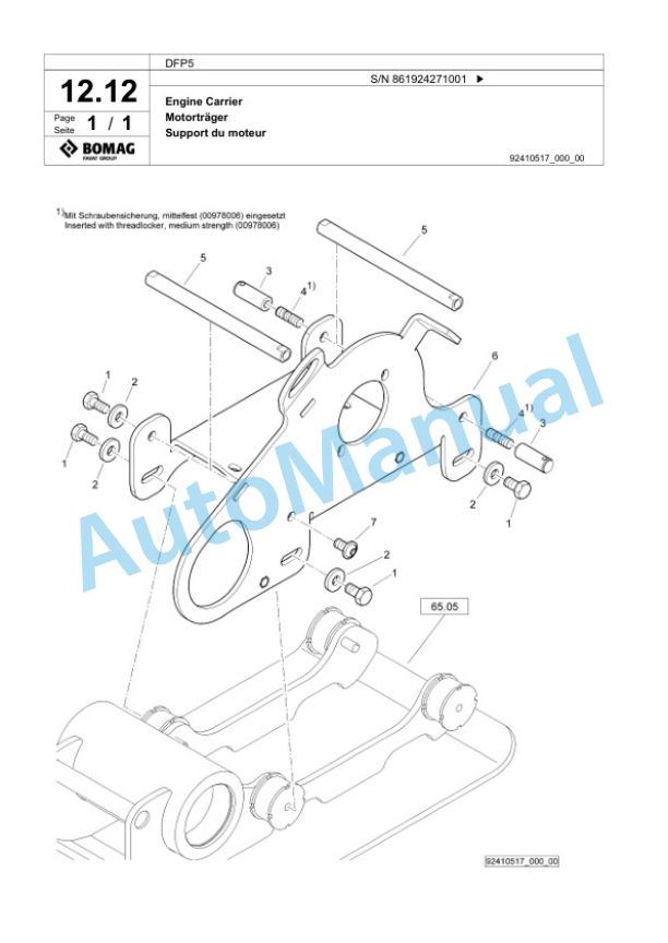 Bomag DFP5 Vibratory Plate Compactor Spare Parts Catalogue 00825659 2 Bomag DFP5 Vibratory Plate Compactor Spare Parts Catalogue 00825659-2