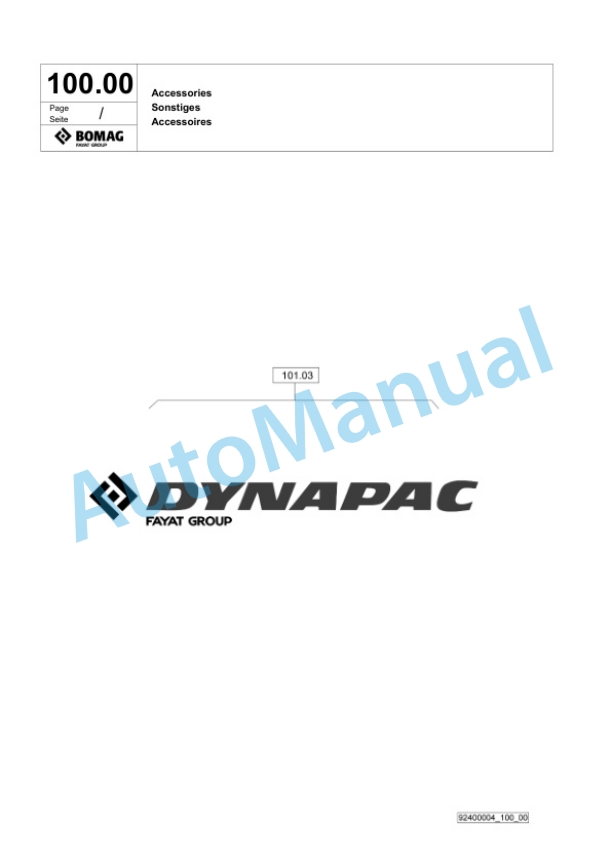 Bomag DFP6 Vibratory Plate Compactor Spare Parts Catalogue 00825415 3 Bomag DFP6 Vibratory Plate Compactor Spare Parts Catalogue 00825415-3