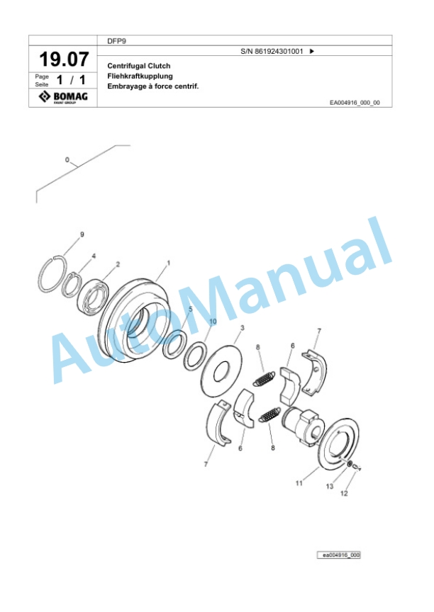 Bomag DFP9 Vibratory Plate Compactor Spare Parts Catalogue 00825395 2 Bomag DFP9 Vibratory Plate Compactor Spare Parts Catalogue 00825395-2