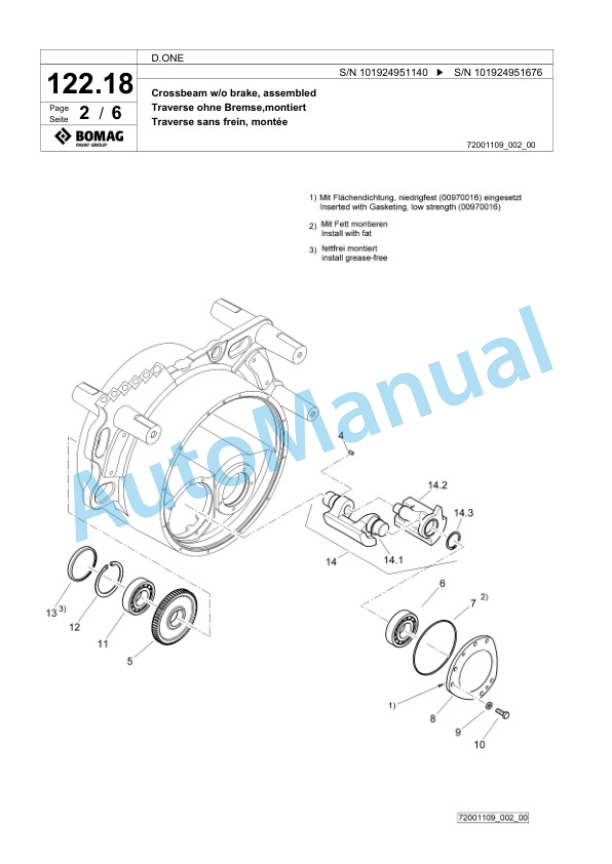 Bomag D.ONE Multi Purpose Compactor Spare Parts Catalogue 00826649 5 Bomag D.ONE Multi Purpose Compactor Spare Parts Catalogue 00826649-5