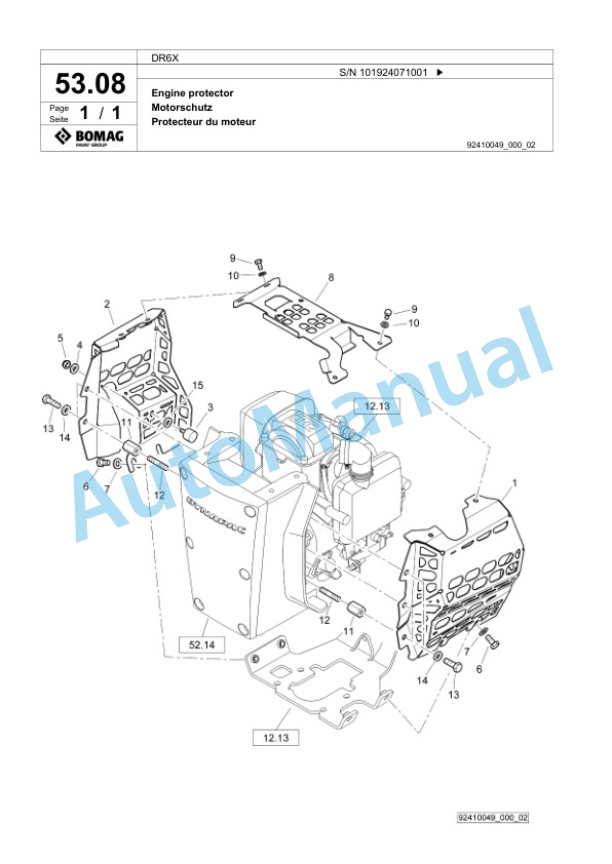 Bomag DR6X Vibratory Tamper Spare Parts Catalogue 00825589 3 Bomag DR6X Vibratory Tamper Spare Parts Catalogue 00825589-3