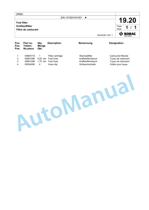Bomag DR6X Vibratory Tamper Spare Parts Catalogue 00826889 2 Bomag DR6X Vibratory Tamper Spare Parts Catalogue 00826889-2