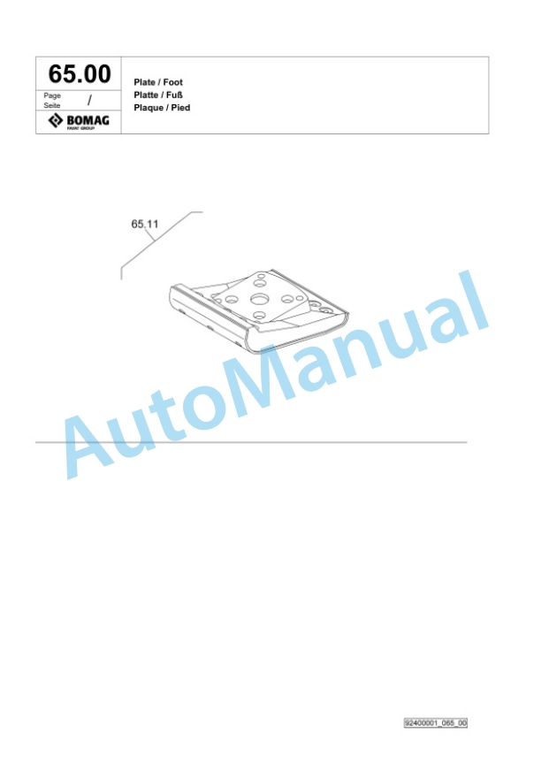 Bomag DR6X Vibratory Tamper Spare Parts Catalogue 00826889 4 Bomag DR6X Vibratory Tamper Spare Parts Catalogue 00826889-4