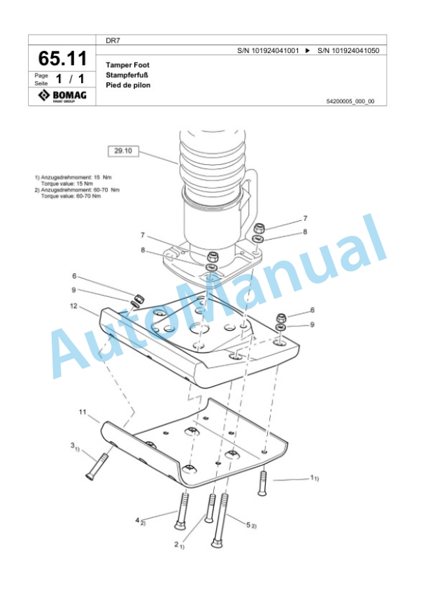 Bomag DR7 Vibratory Tamper Spare Parts Catalogue 00825391 4 Bomag DR7 Vibratory Tamper Spare Parts Catalogue 00825391-4