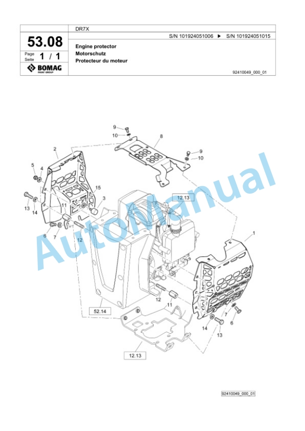 Bomag DR7X Vibratory Tamper Spare Parts Catalogue 00825411 3 Bomag DR7X Vibratory Tamper Spare Parts Catalogue 00825411-3