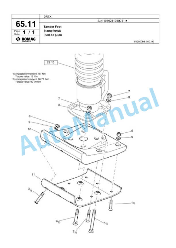 Bomag DR7X Vibratory Tamper Spare Parts Catalogue 00825585 4 Bomag DR7X Vibratory Tamper Spare Parts Catalogue 00825585-4