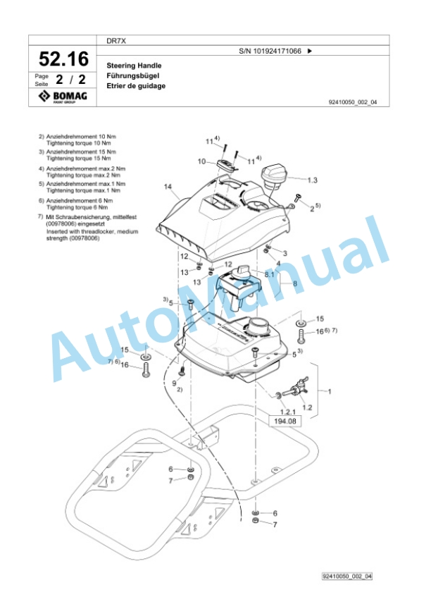 Bomag DR7X Vibratory Tamper Spare Parts Catalogue 00826891 3 Bomag DR7X Vibratory Tamper Spare Parts Catalogue 00826891-3