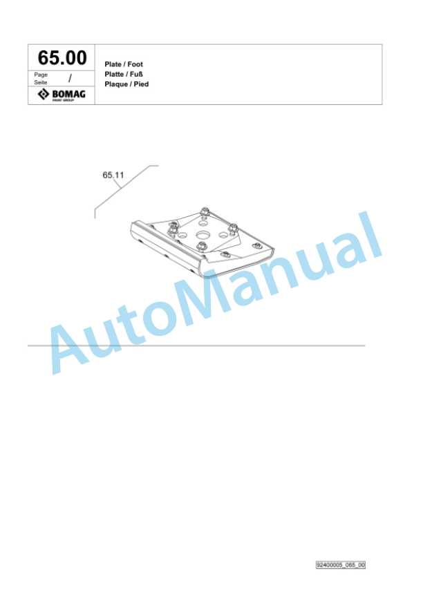 Bomag DR7X Vibratory Tamper Spare Parts Catalogue 00826891 4 Bomag DR7X Vibratory Tamper Spare Parts Catalogue 00826891-4
