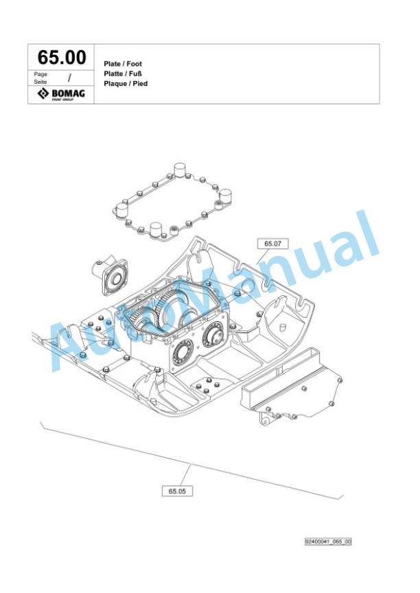 Bomag DRP15X Vibratory Plate Compactor Spare Parts Catalogue 00825647 3 Bomag DRP15X Vibratory Plate Compactor Spare Parts Catalogue 00825647-3