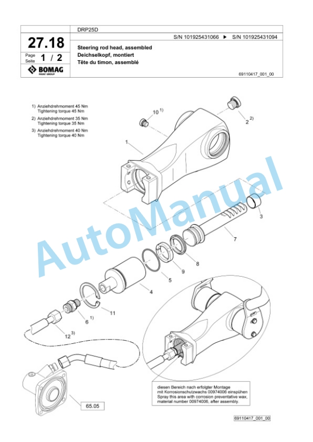 Bomag DRP25D Vibratory Plate Compactor Spare Parts Catalogue 00826529 2 Bomag DRP25D Vibratory Plate Compactor Spare Parts Catalogue 00826529-2