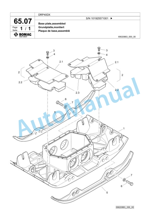 Bomag DRP40DX Vibratory Plate Compactor Spare Parts Catalogue 00826849 4 Bomag DRP40DX Vibratory Plate Compactor Spare Parts Catalogue 00826849-4