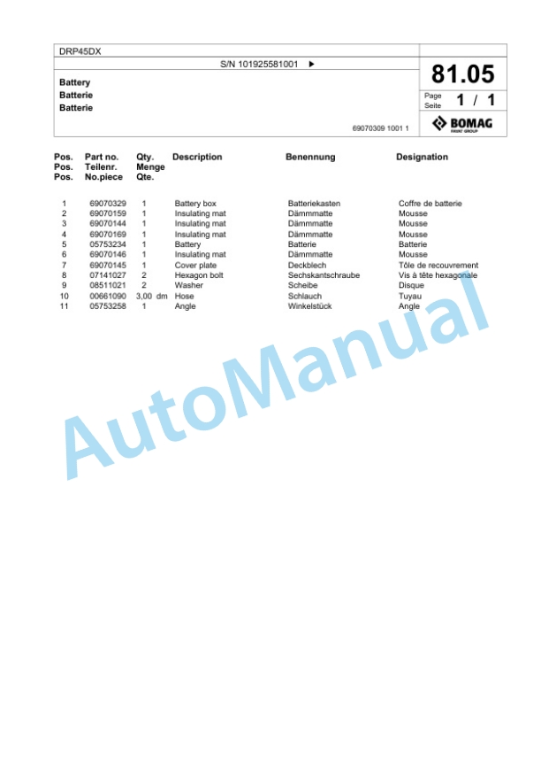 Bomag DRP45DX Vibratory Plate Compactor Spare Parts Catalogue 00826851 4 Bomag DRP45DX Vibratory Plate Compactor Spare Parts Catalogue 00826851-5