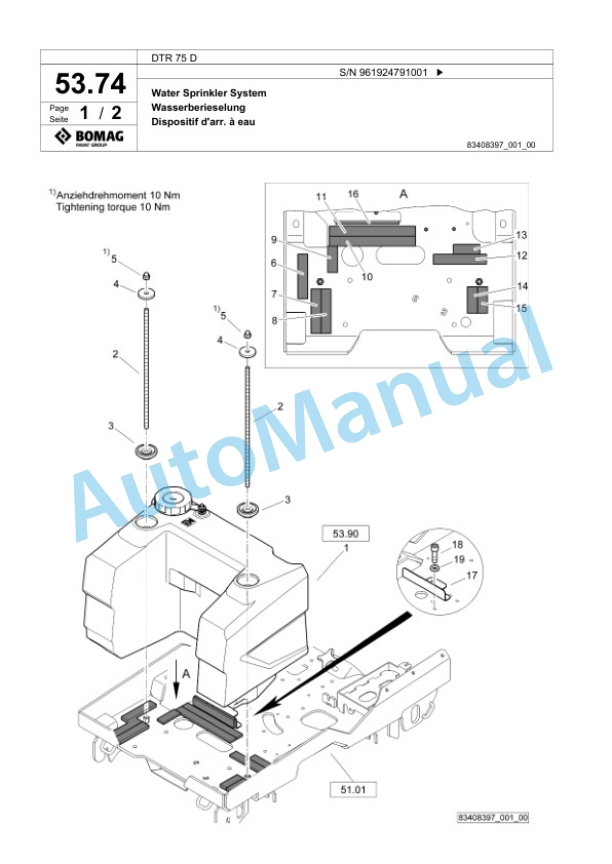 Bomag DTR 75 D Double Vibratory Roller Spare Parts Catalogue 00826587 2 Bomag DTR 75 D Double Vibratory Roller Spare Parts Catalogue 00826587-2