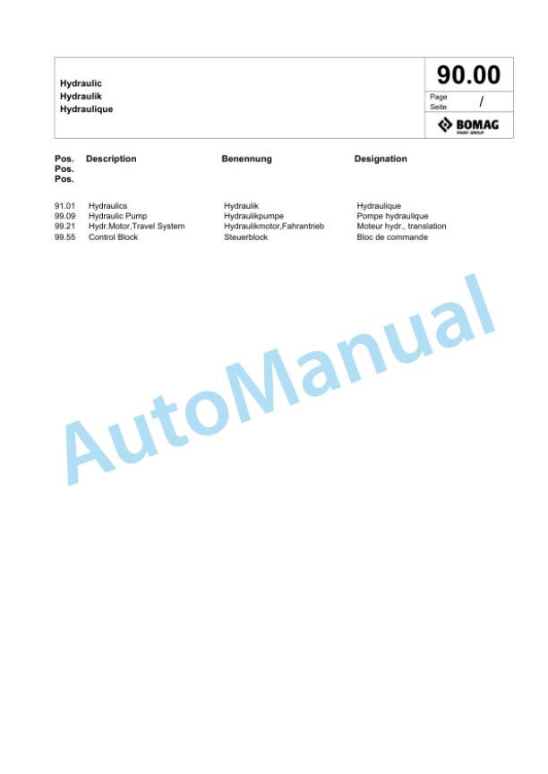Bomag DTR 75 D Double Vibratory Roller Spare Parts Catalogue 00826587 5 Bomag DTR 75 D Double Vibratory Roller Spare Parts Catalogue 00826587-5