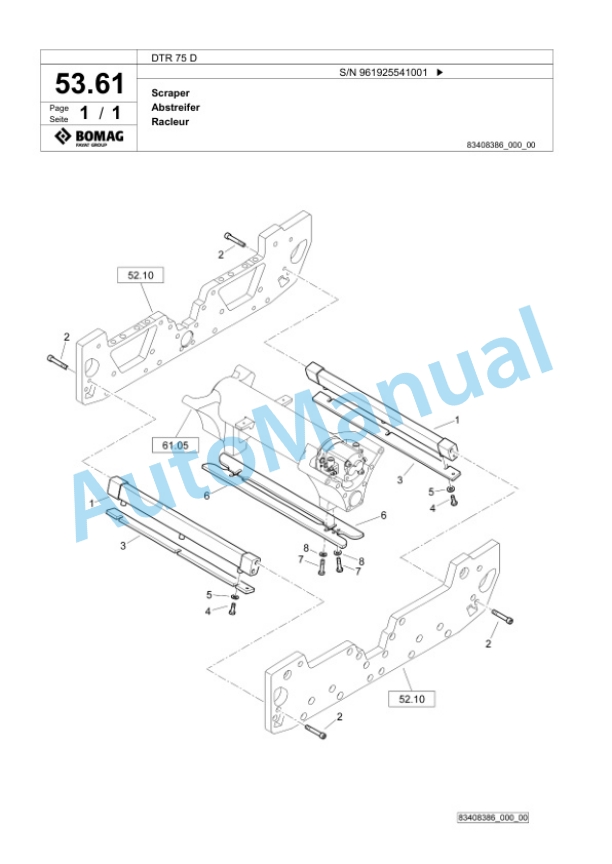 Bomag DTR 75 D Double Vibratory Roller Spare Parts Catalogue 00826677 2 Bomag DTR 75 D Double Vibratory Roller Spare Parts Catalogue 00826677-2