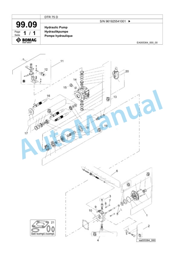Bomag DTR 75 D Double Vibratory Roller Spare Parts Catalogue 00826677 5 Bomag DTR 75 D Double Vibratory Roller Spare Parts Catalogue 00826677-5