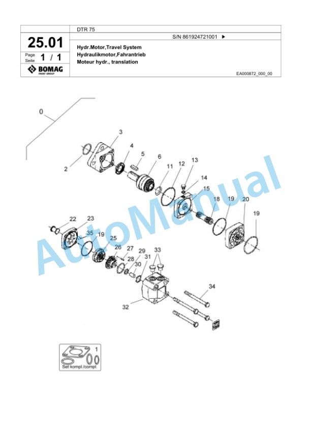 Bomag DTR 75 Double Vibratory Roller Spare Parts Catalogue 00825447 2 Bomag DTR 75 Double Vibratory Roller Spare Parts Catalogue 00825447-2