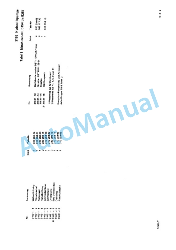 Bomag K 301 Waste Compactor Spare Parts Catalogue 00815000 3 Bomag K 301 Waste Compactor Spare Parts Catalogue 00815000-3